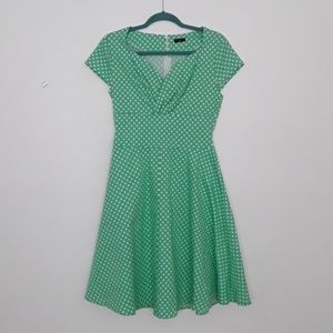 Pinup Mint Green Dress with Pokadots